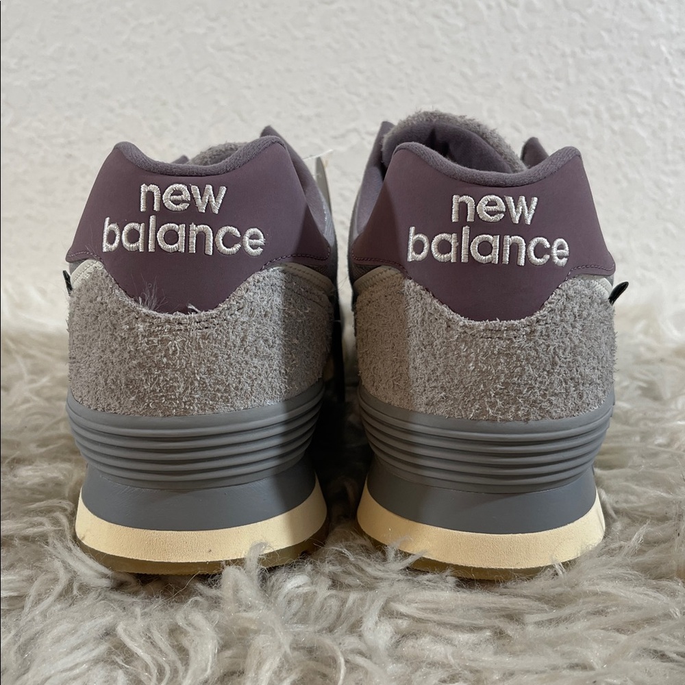 NEW BALANCE UNISEX U574YGD GREY & PURPLE SIZE 12 NEW - Picture 6 of 16